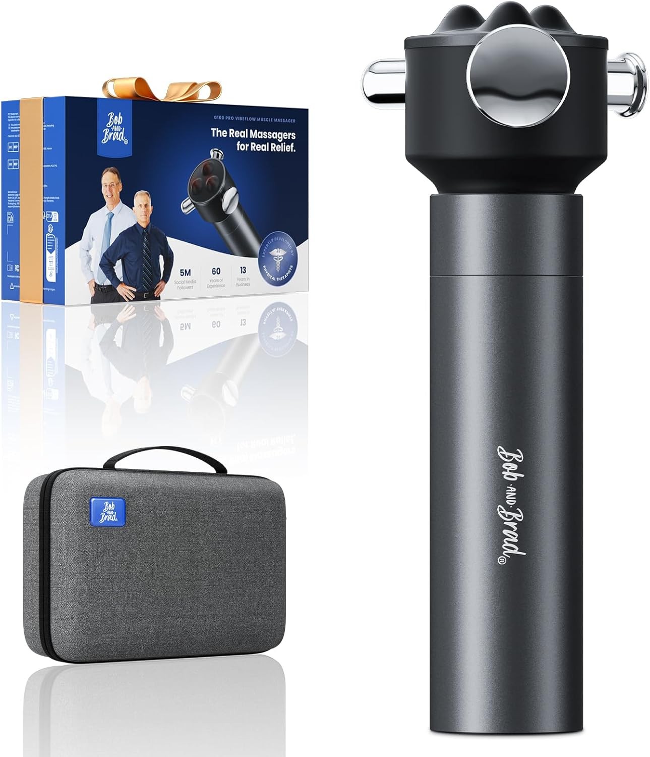 Massage Gun Muscle Deep Tissue for Athletes, Relax Portable Percussion w/5 Heads