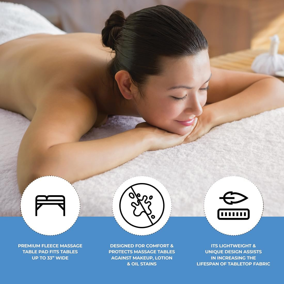 Forpro Premium Fleece Massage Pad Set, Extra Soft, Hypoallergenic, for Massage T