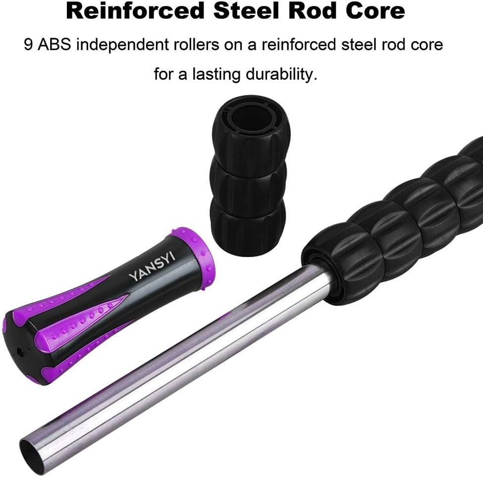 Professional 9-Roller Deep Tissue Massage Stick – Portable Muscle Recovery Ro…