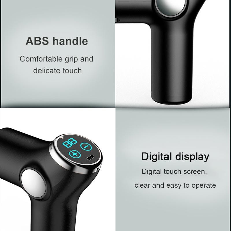 Fascia Gun Deep Tissue Massage Black Gray LED Display Multifunctional Device 32