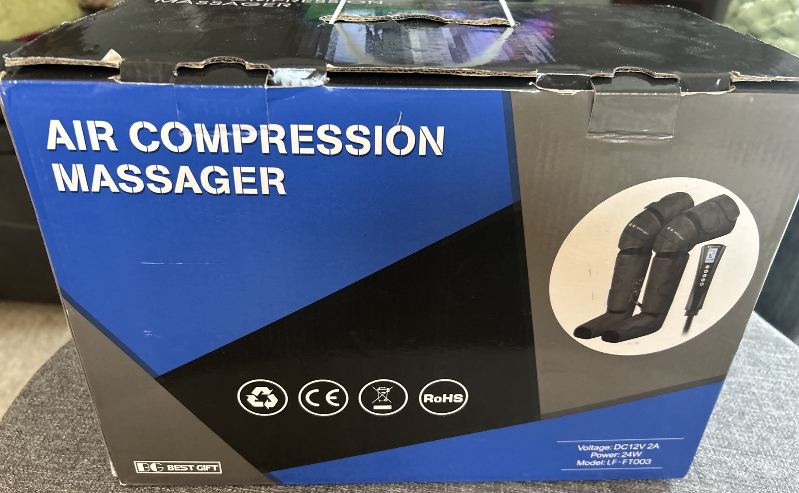 Heated Air Compression Leg Massager LF-FT003~3 Modes~ New In Box