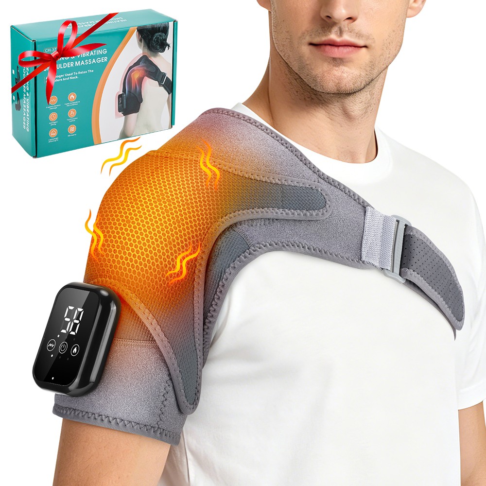 Electric Heated Shoulder 3 In1 Massager Brace with Vibration Joint Pain Relief