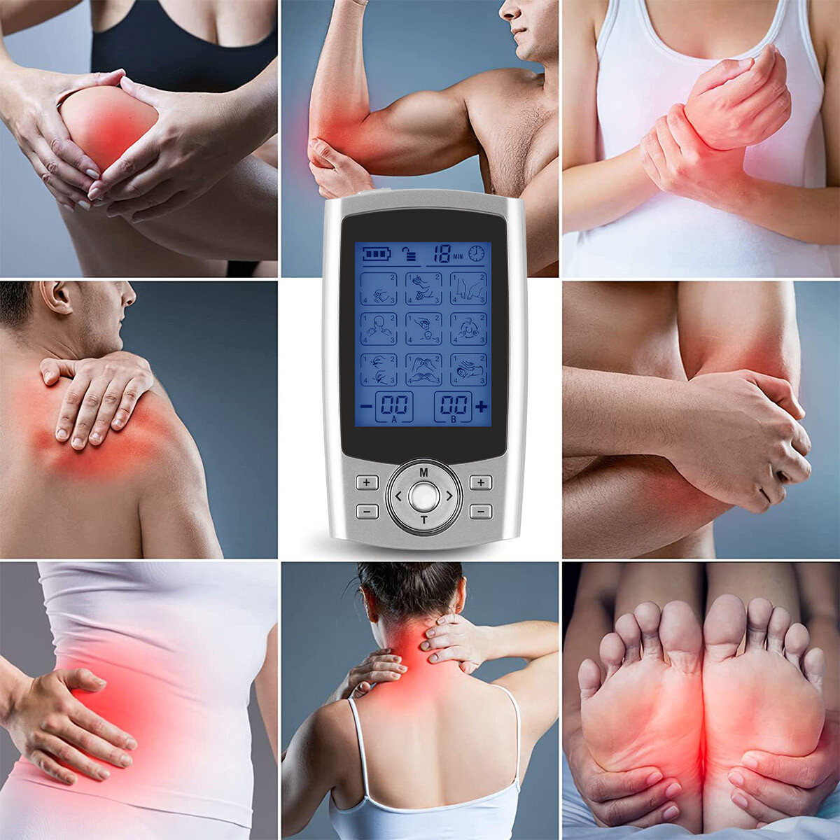 36 Modes Massager Tens Unit Muscle Therapy Pain Relief Stimulator Machine Pulse