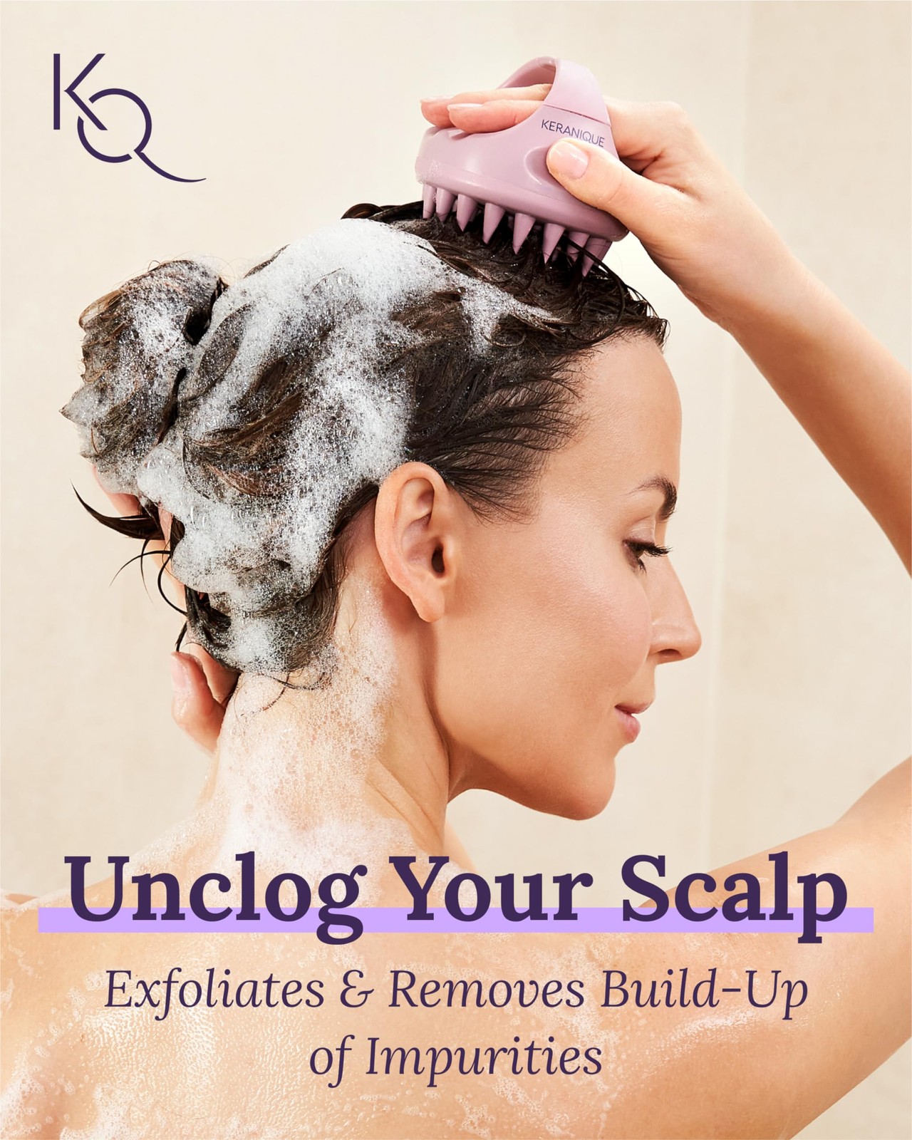 Keranique Scalp Therapy Manual Massager Hair Growth One-Time Purchase, Pink