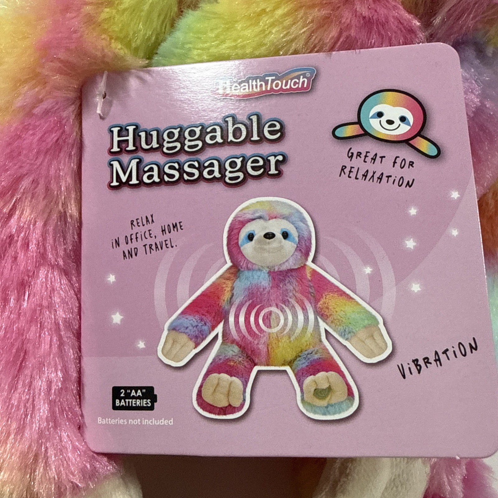 Health Touch Huggable Massager Sloth Vibrating Plush NWT Stuffed Animal NEW – MQ