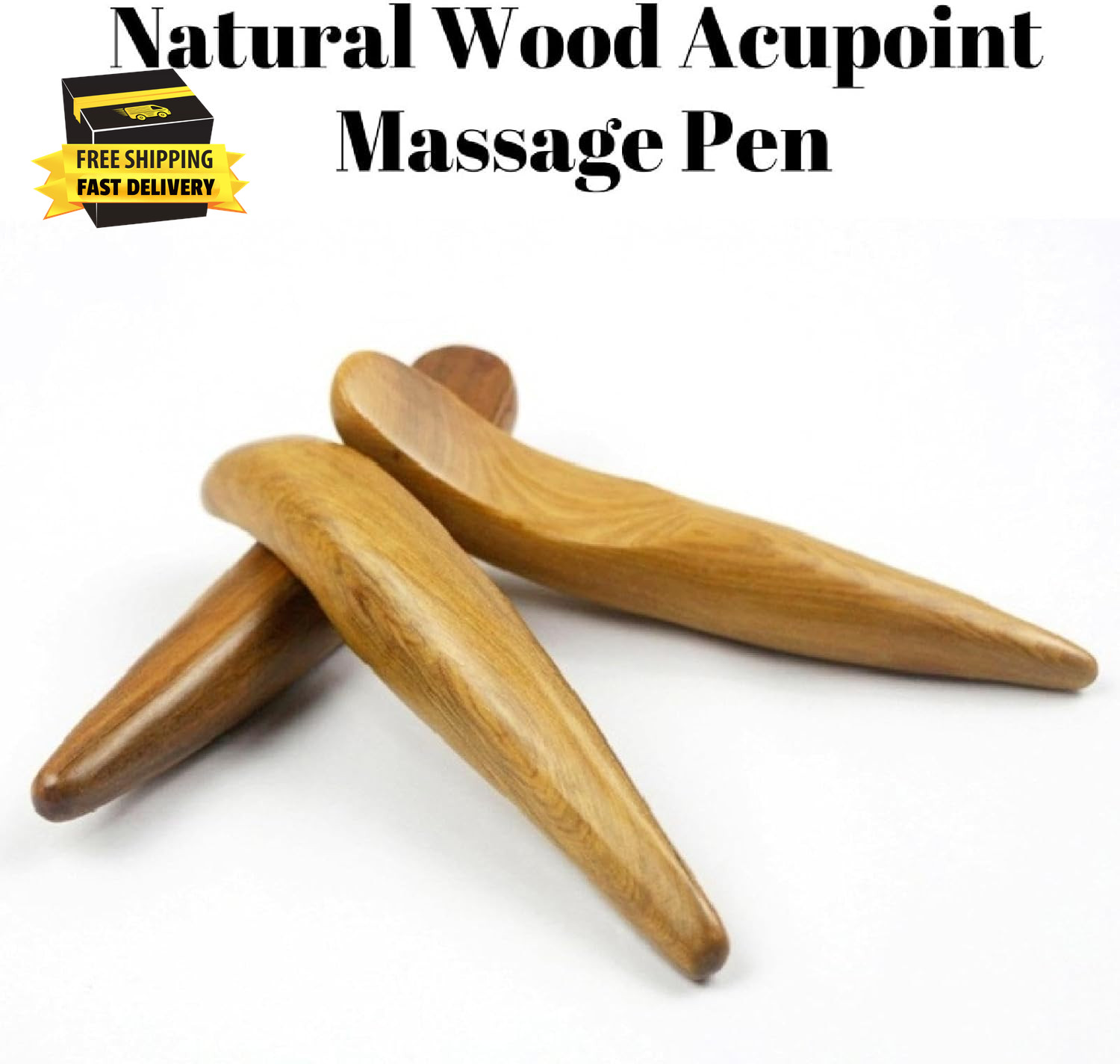 Traditional Gua Sha Tools, Natural Wood Acupressure Pen for Deep Tissue Therapy,