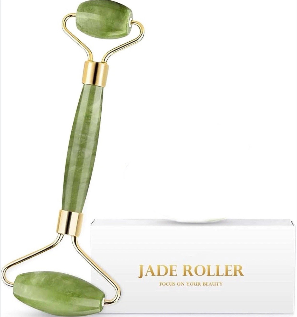 Jade Facial Roller Face Reduce Puffing Facial Massage Tool Double Ended 3 Pack