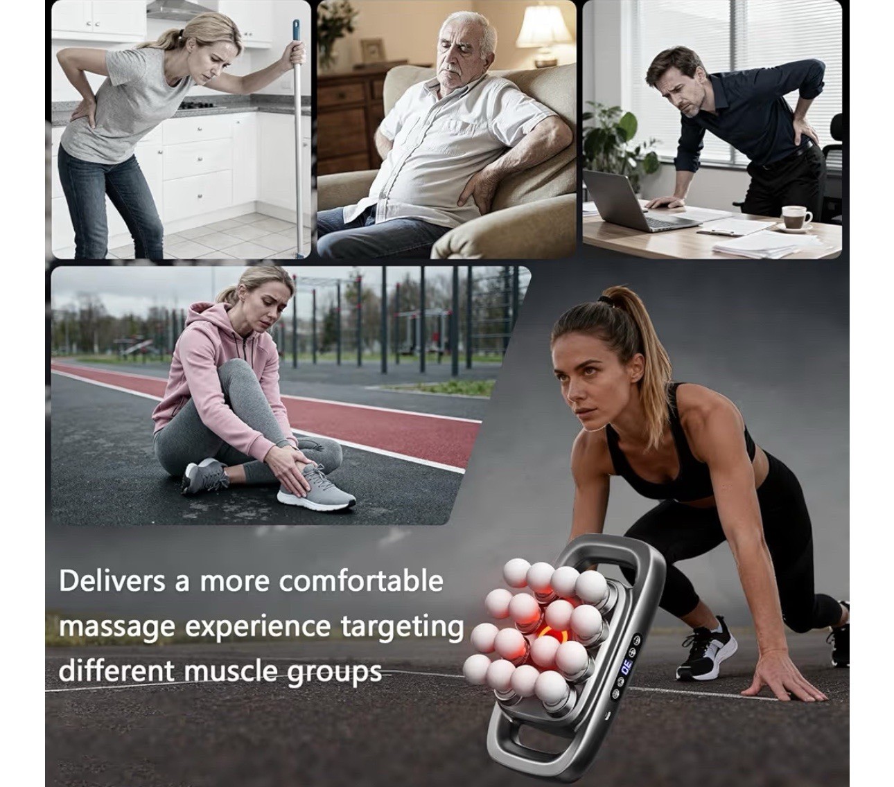 16 Heads Massage Gun Set, Deep Tissue Muscle Massager, 30 Intensity Levels