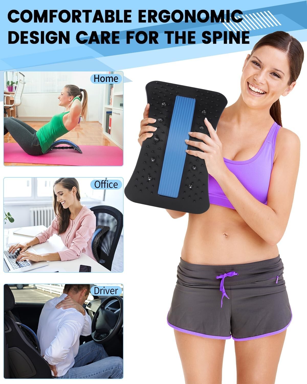 Durable Flex Back Stretcher – Sciatica Relief – Eco-Friendly – 15.2×9.5×1.5