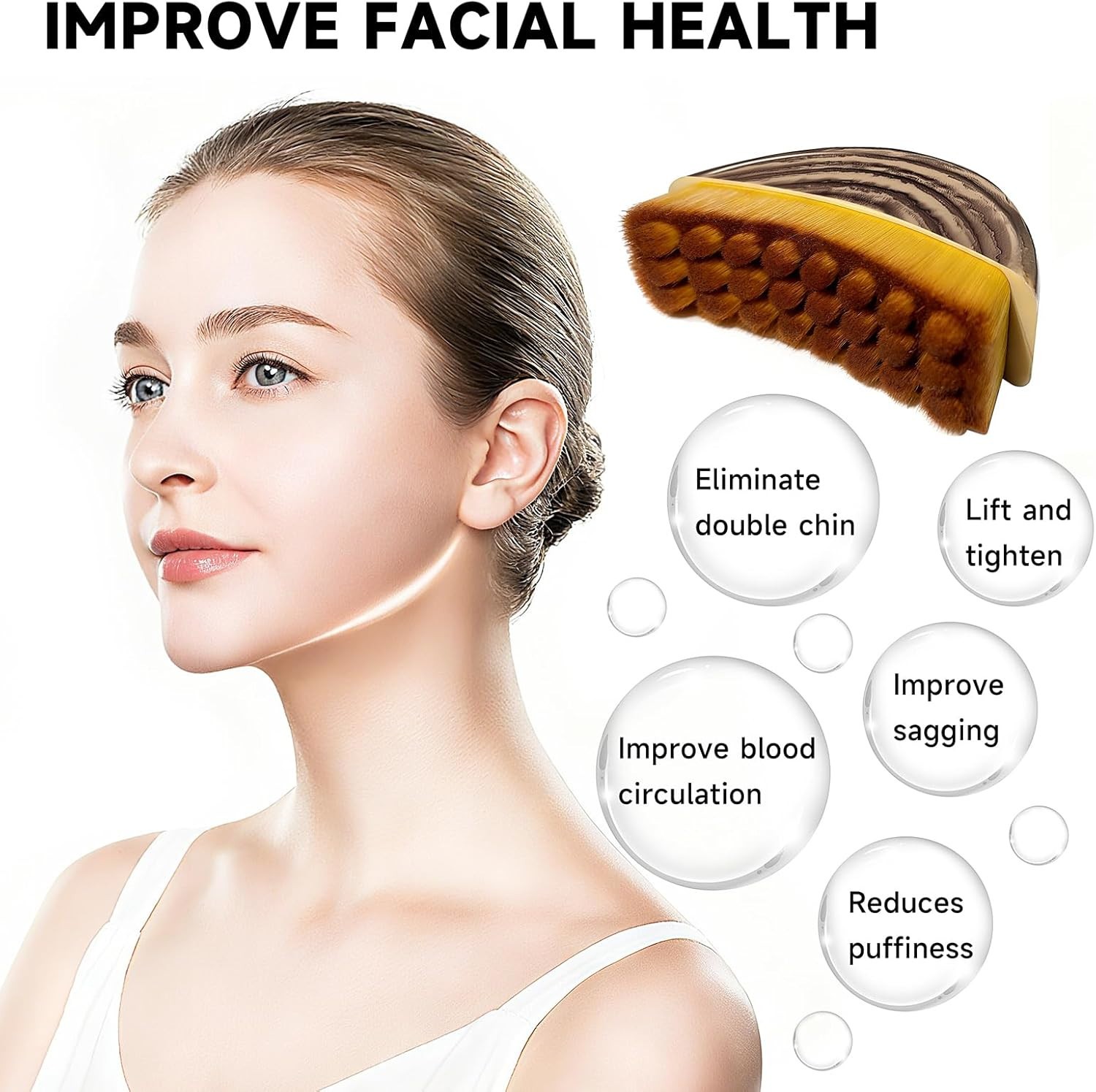 Buy 1 Get 1 Free, Ergonomic Lymphatic Contour Face and Body Brush for Jawline