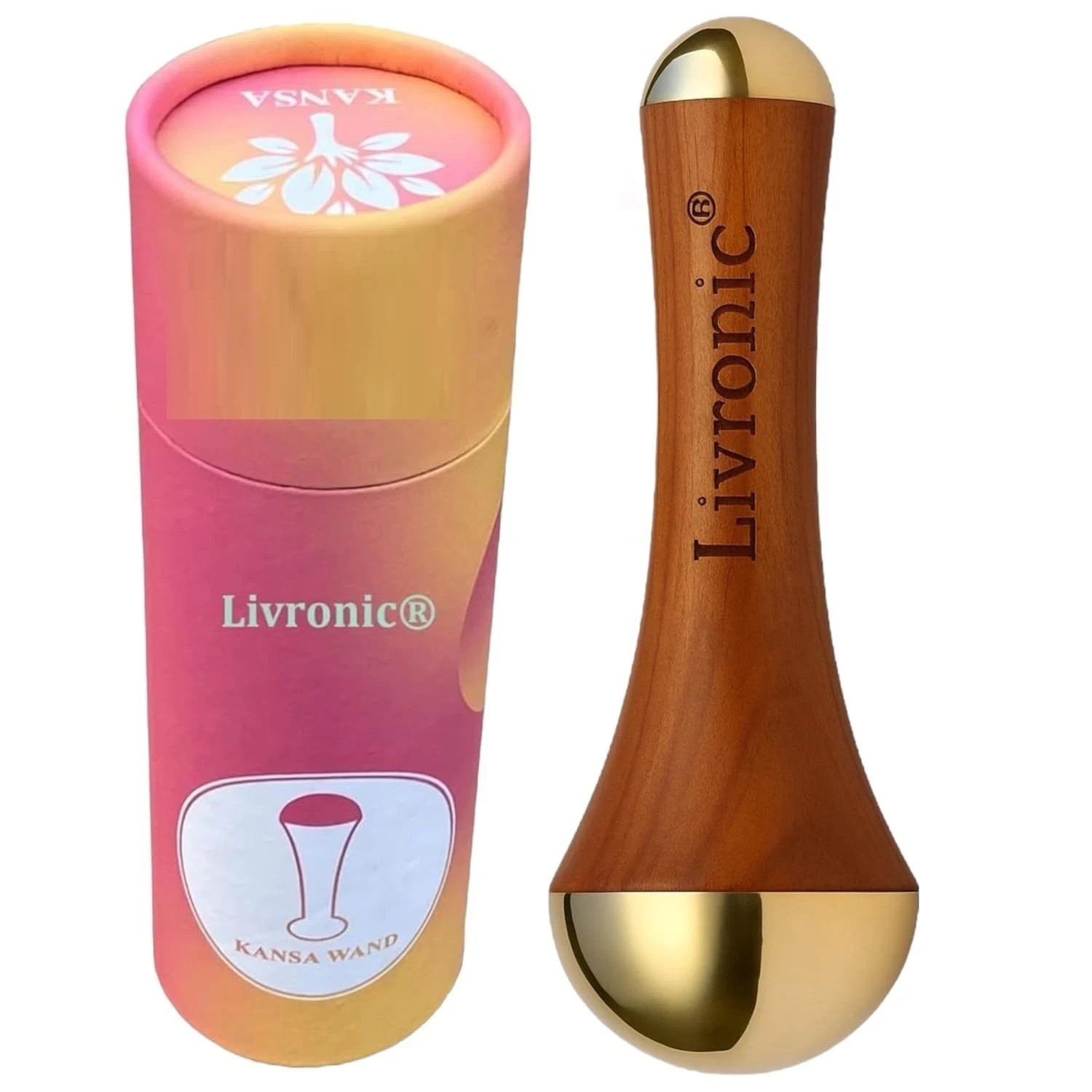Livronic Kansa Wand for Face,Body & Foot Massager with Teak Wooden Handle 4.5 Cm
