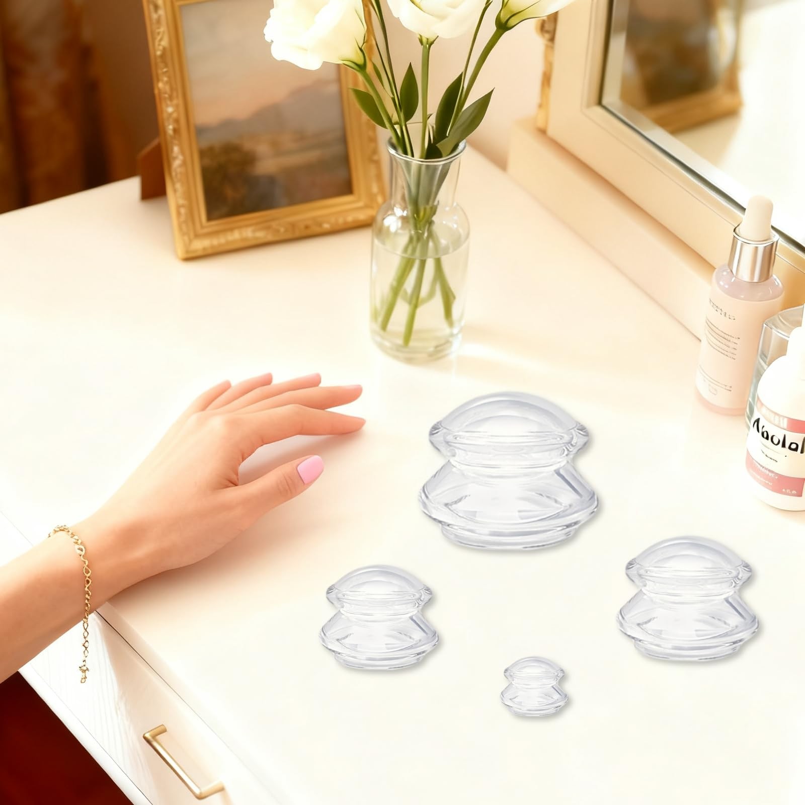 4 Sizes Cupping Kit for Massage Therapy Househould & Reusable Massage Cups