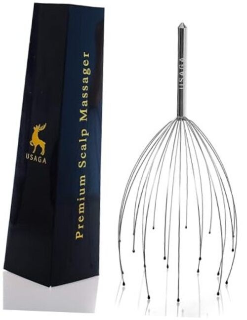 Head Massager Scalp Massager 20 Fingers Head Scratcher for Scalp Body Silvery