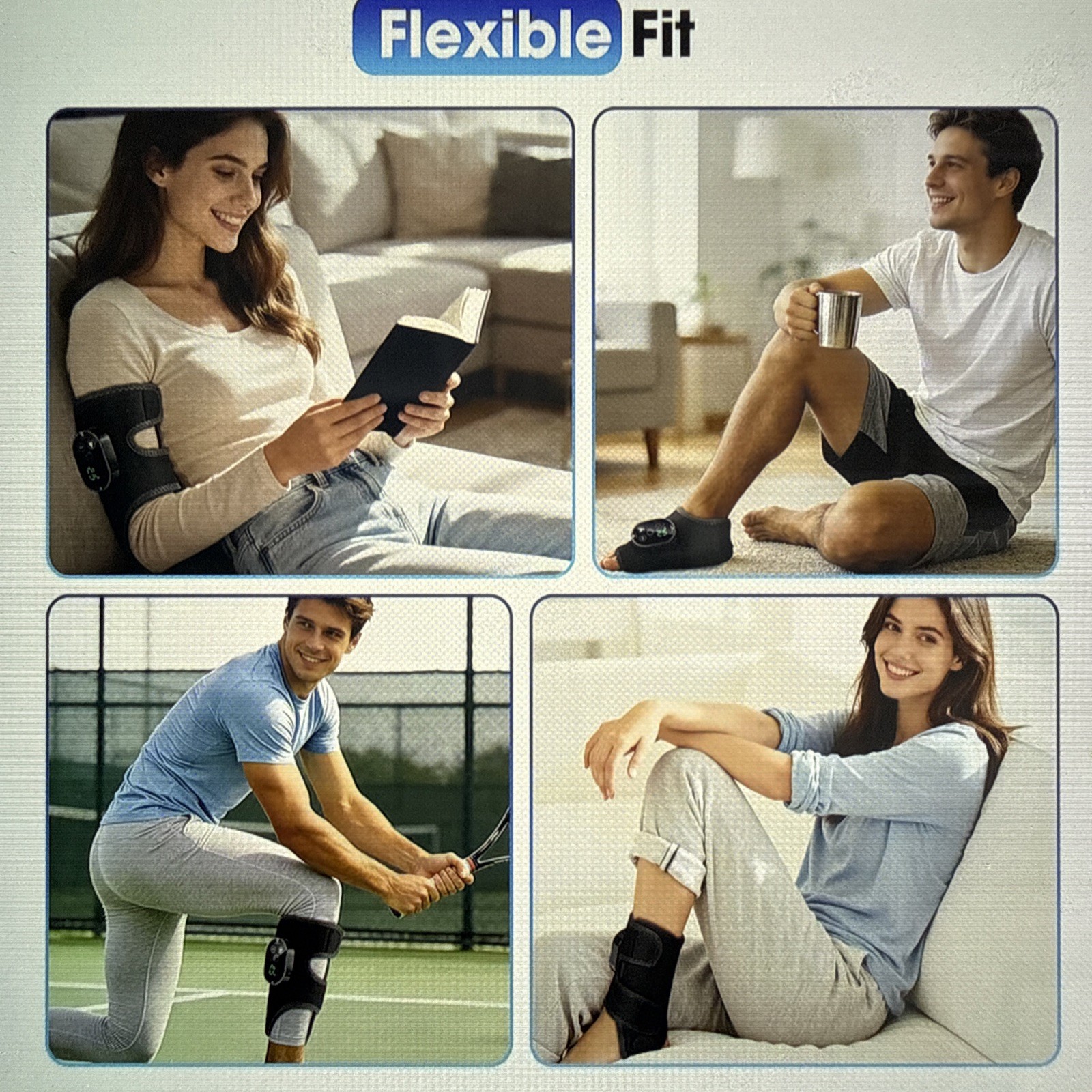 Cordless Heated Ankle Massager & Foot Pad, 6 Heat Levels, 3 Vibration Modes