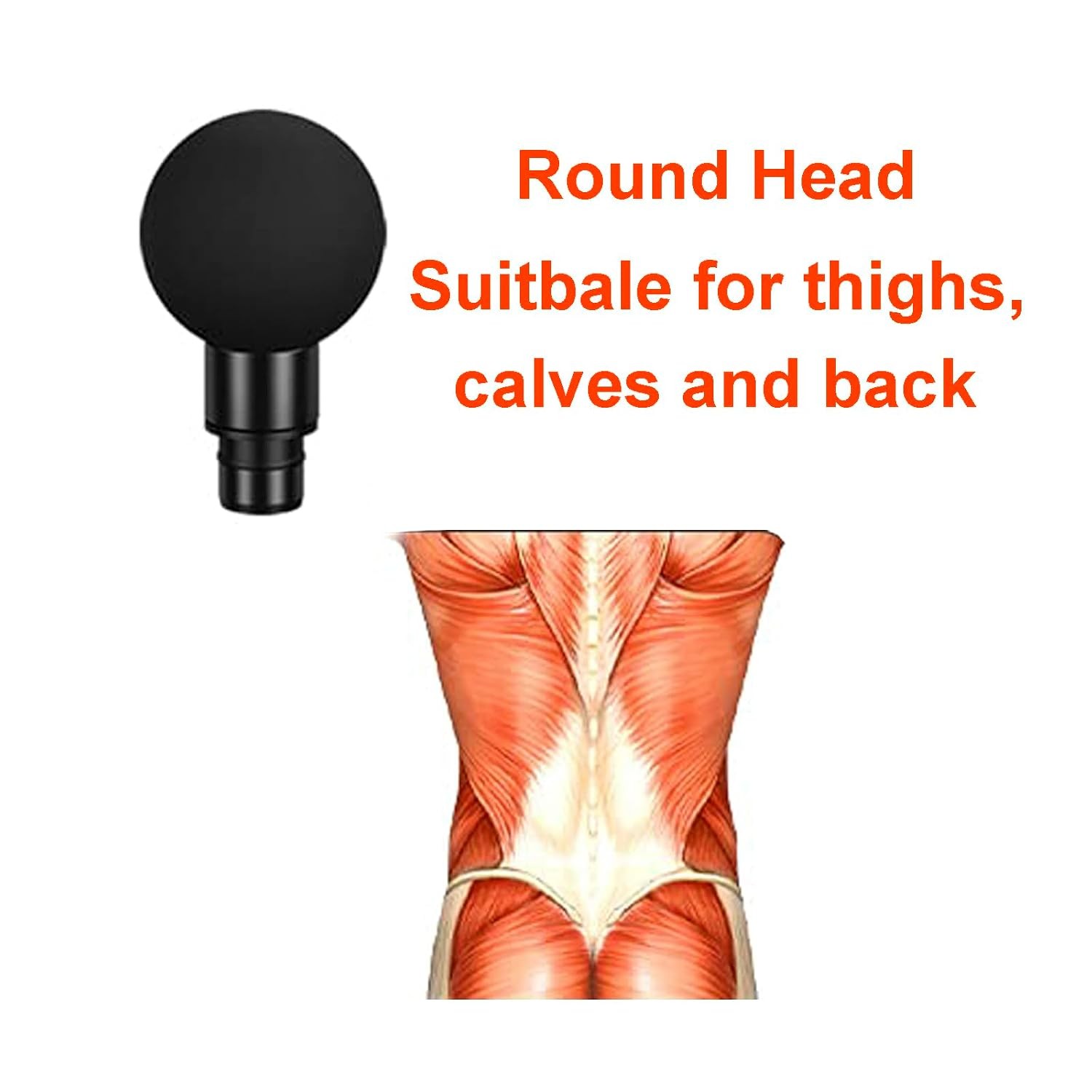 Massage Gun Attachments, Round Head Deep Tissue Massage Gun 0.75 Inch Diameter