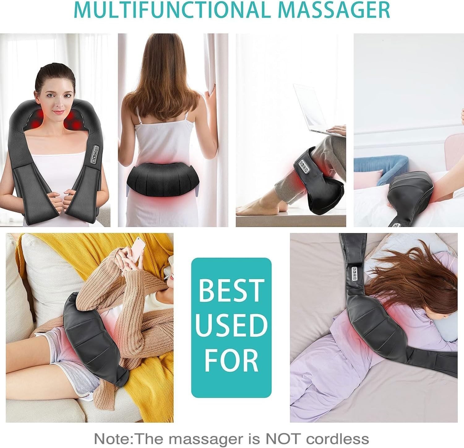 AERLANG Shiatsu Back and Neck Massager, Back Massager Deep Tissue Kneading Neck