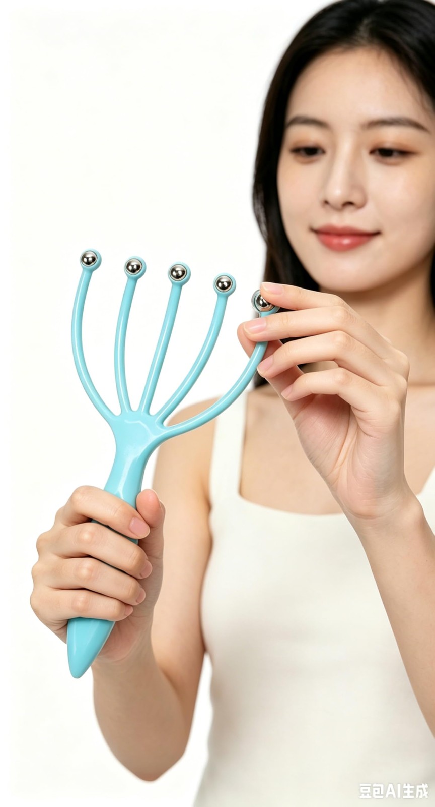 Ryoma Scalp Massager, Protable Hand Held SPA 2 Count (Pack of 1), Pink, Blue