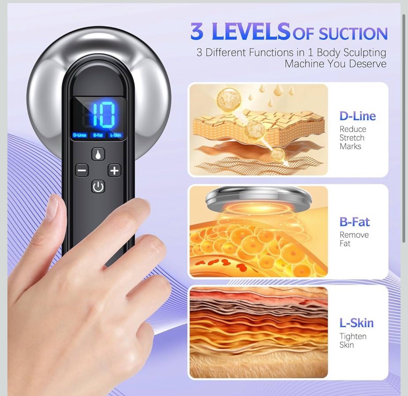 Body Sculpting Machine – Professional Handheld Cordless Cellulite Massager – Sui