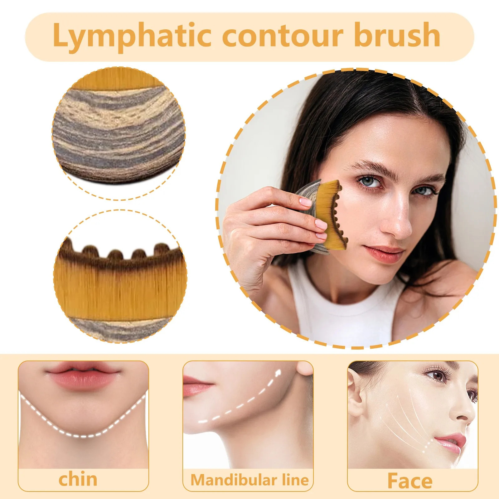 Buy 1 Get 1 Free, Ergonomic Lymphatic Contour Face and Body Brush for Jawline