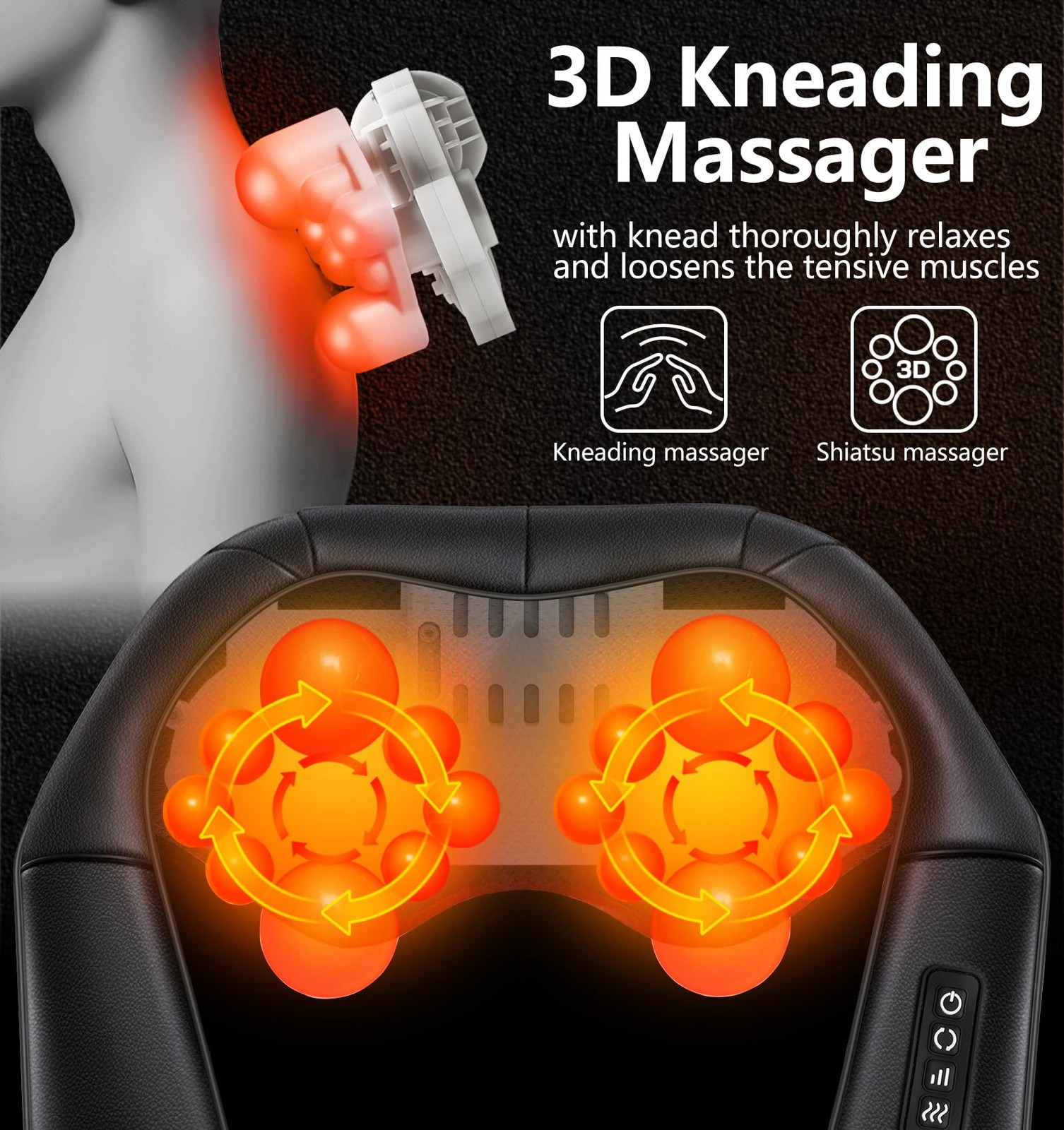 Shiatsu Neck & Shoulder Massager with Heat – Gifts for Mom, Dad, Her & Him