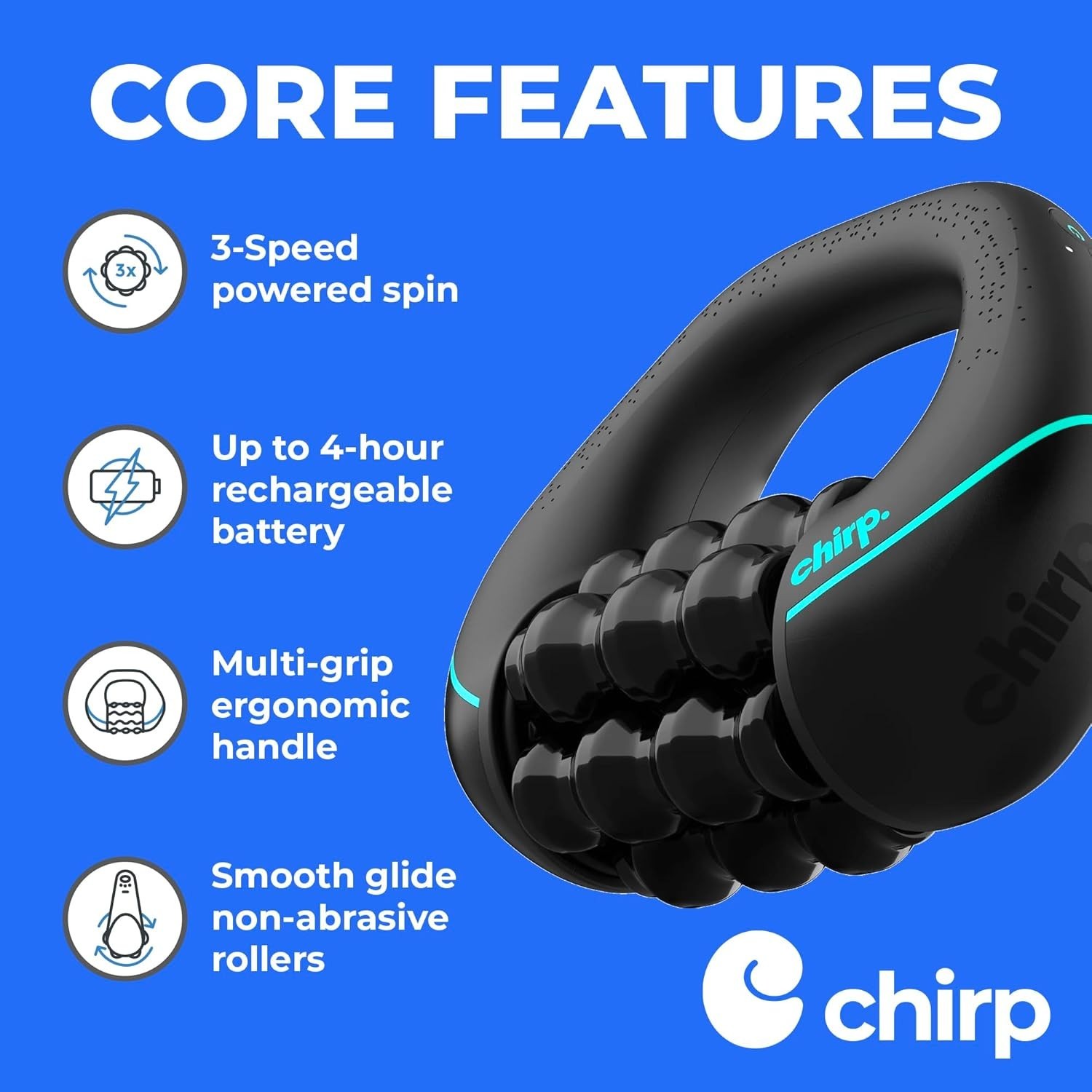 Chirp RPM Mini Rolling Percussion Massager Percussion Therapy Recharger (New)