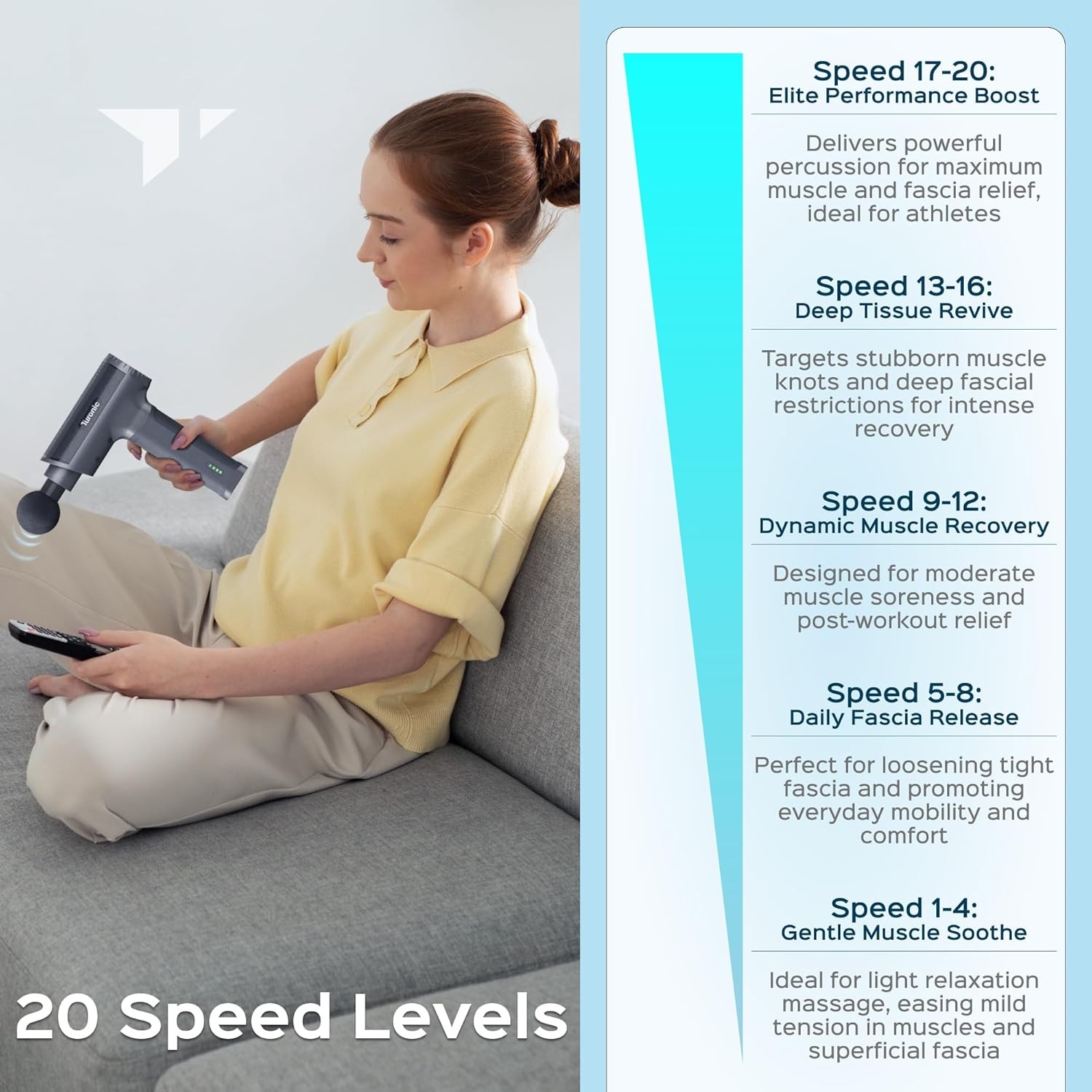 Turonic Professional Handheld Massage Gun – Deep Tissue Percussion Massager