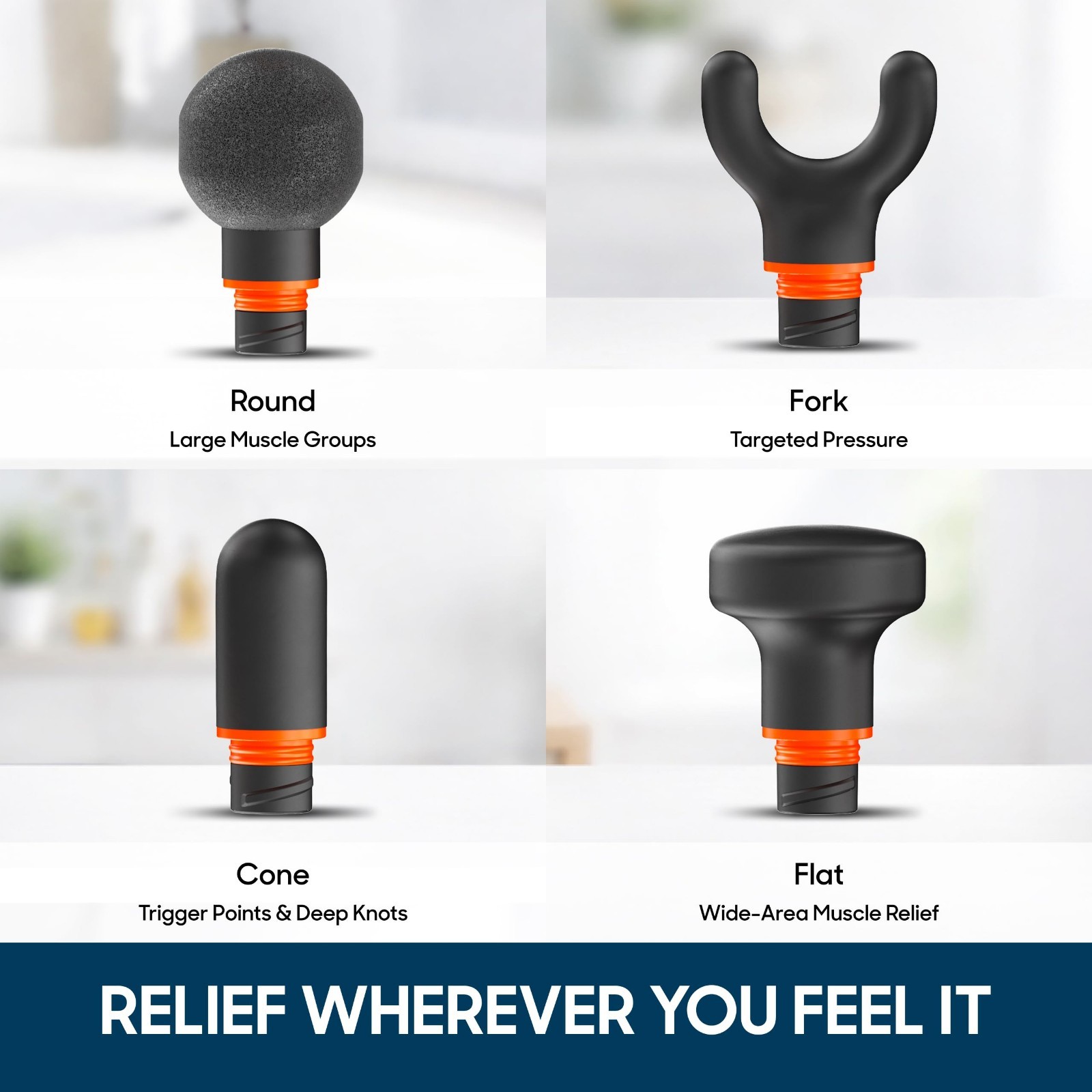 Mini Massage Gun Deep Tissue Percussion Massager 6 Speeds Portable with Attachme