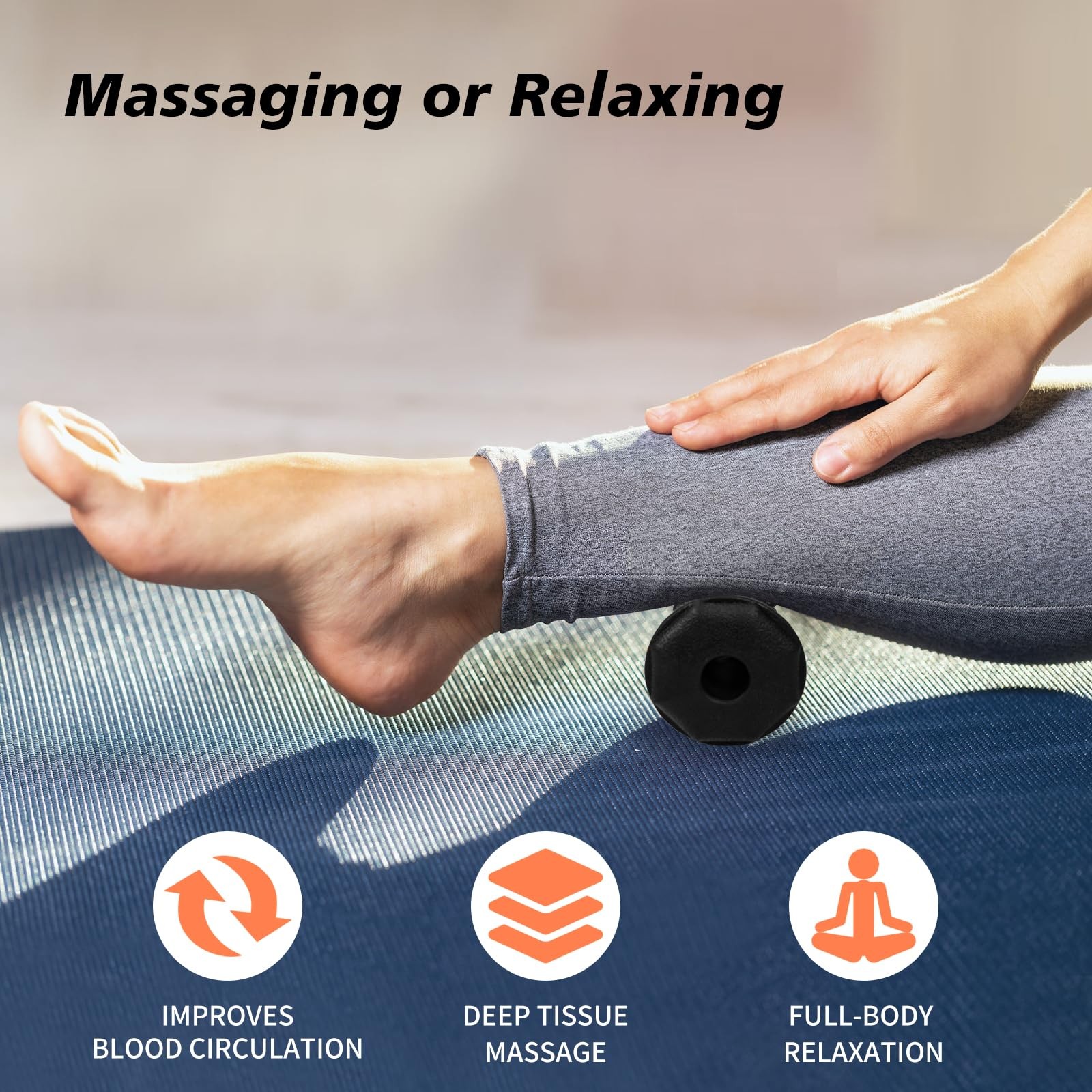 QLDT Plantar Fasciitis Relief,Foot Roller,Foot Massager Roller for Arch Black