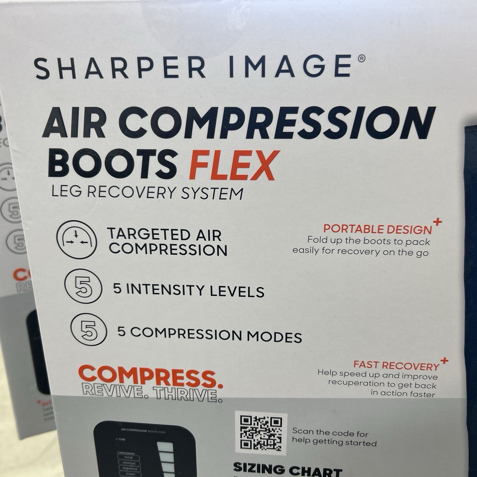 SHARPER IMAGE AIR COMPRESSION BOOTS Small/medium 5’0”-5’8”