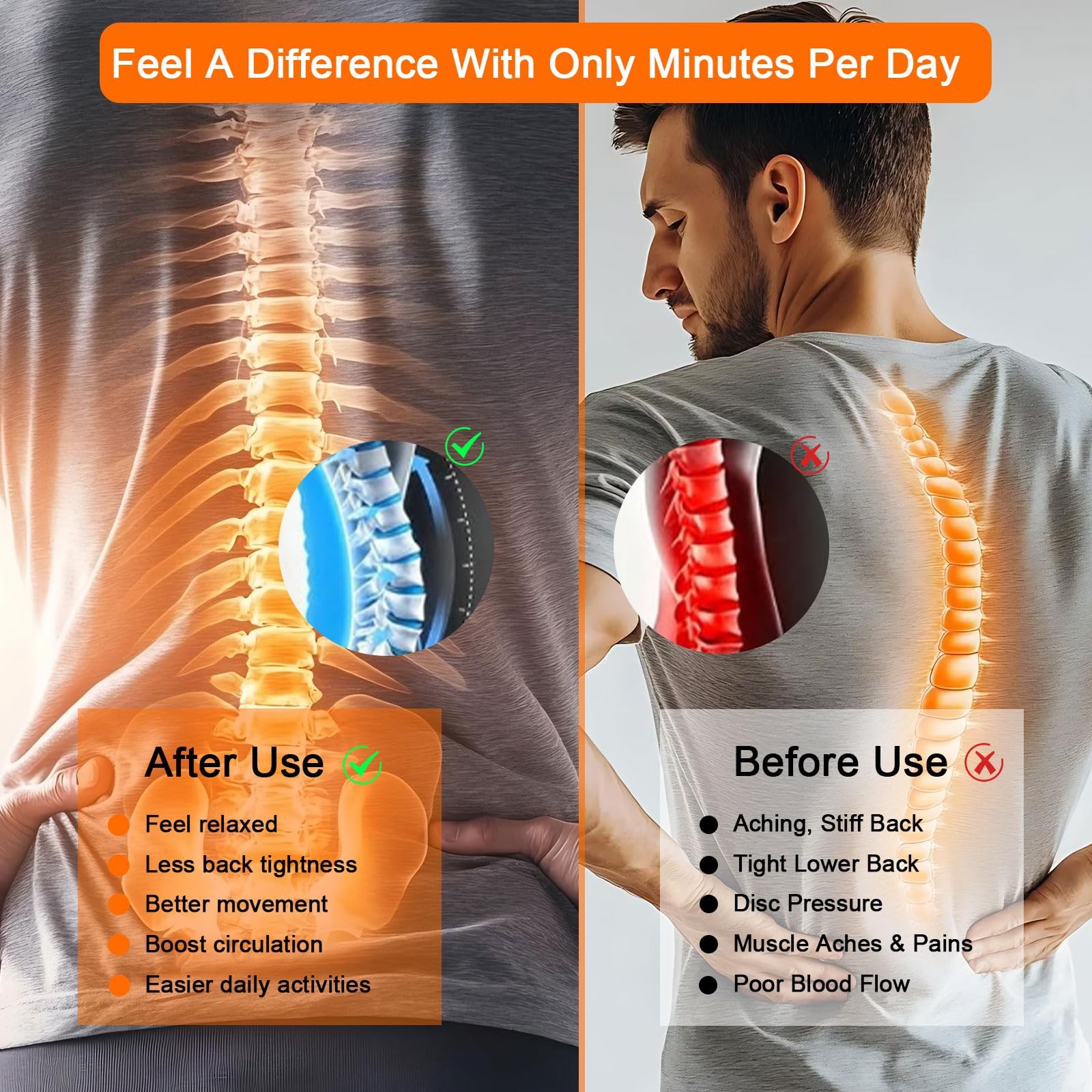 JIXFQ Smart Lower Back Massager for Lower Back Pain Relief, Cordless Battery-…
