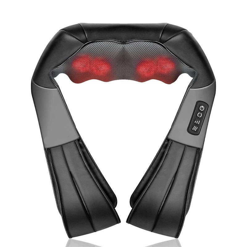 Shiatsu Neck Shoulder Massager Heated Deep Kneading Massage Pillow 12V Portable