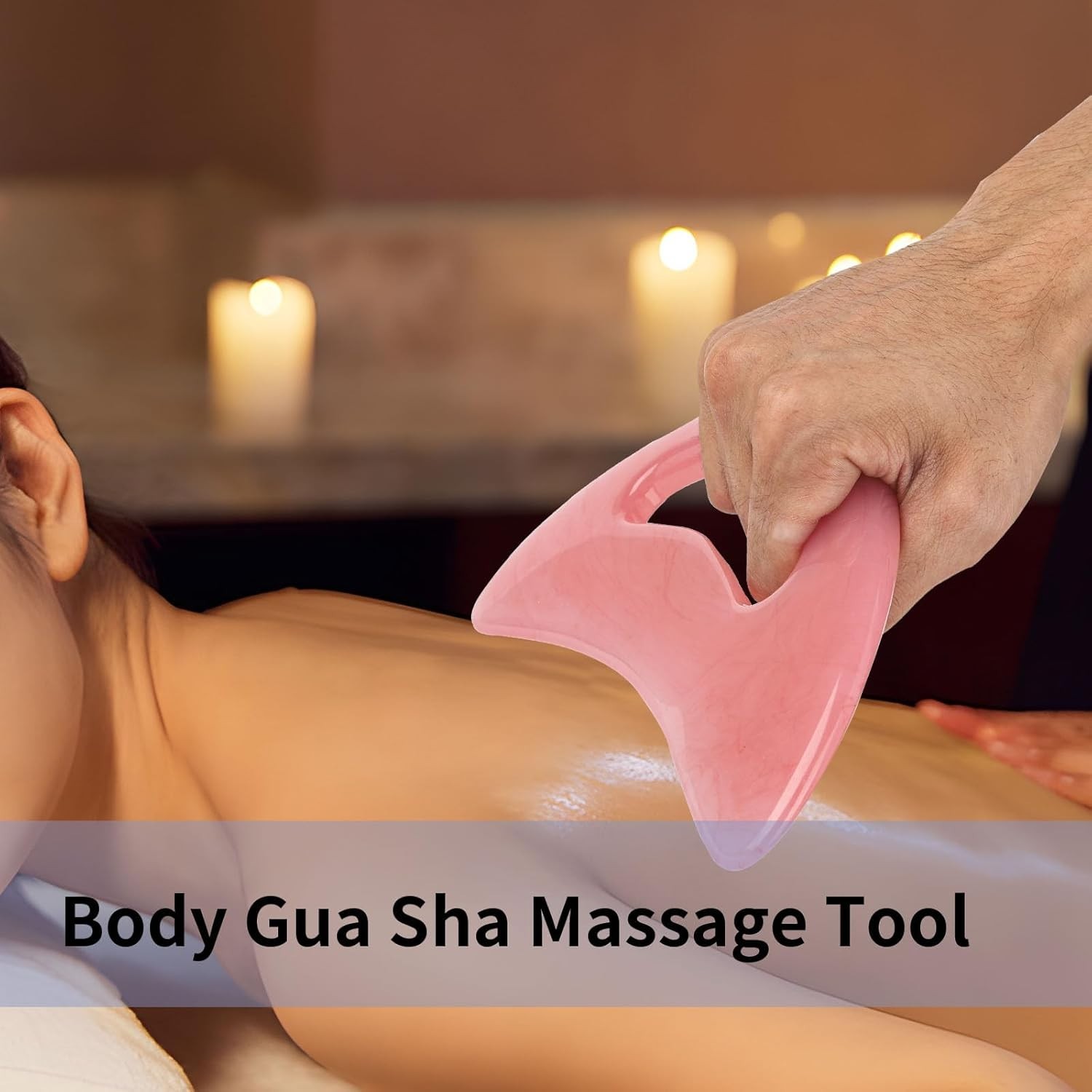 Body Guasha Massage Tool Set Large Gua Sha Board with Hand Grip Muscle Scraping