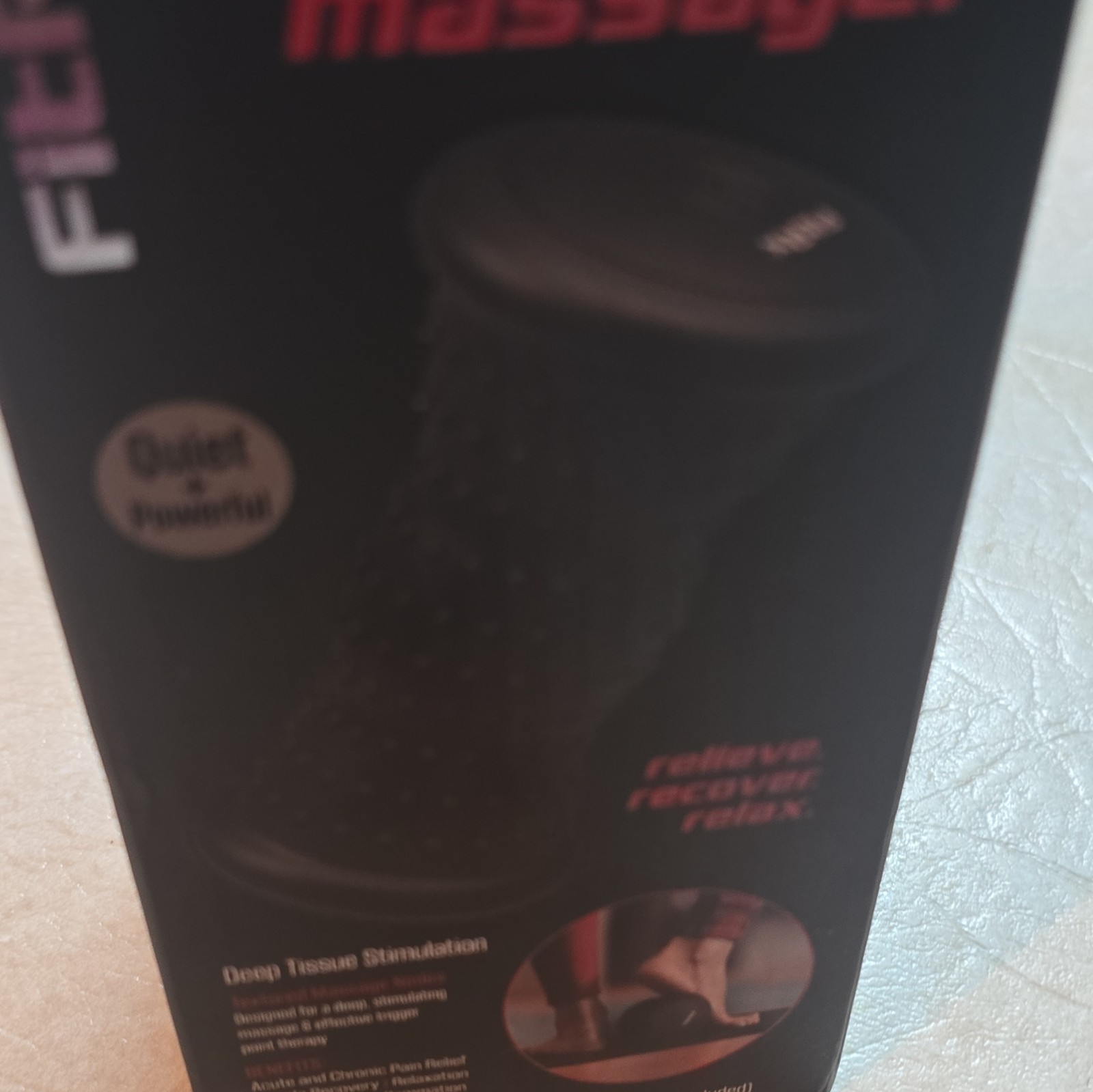 FitRx Quiet Vibrating Foot Massager Textured Massage Nodes Black Battery 8283