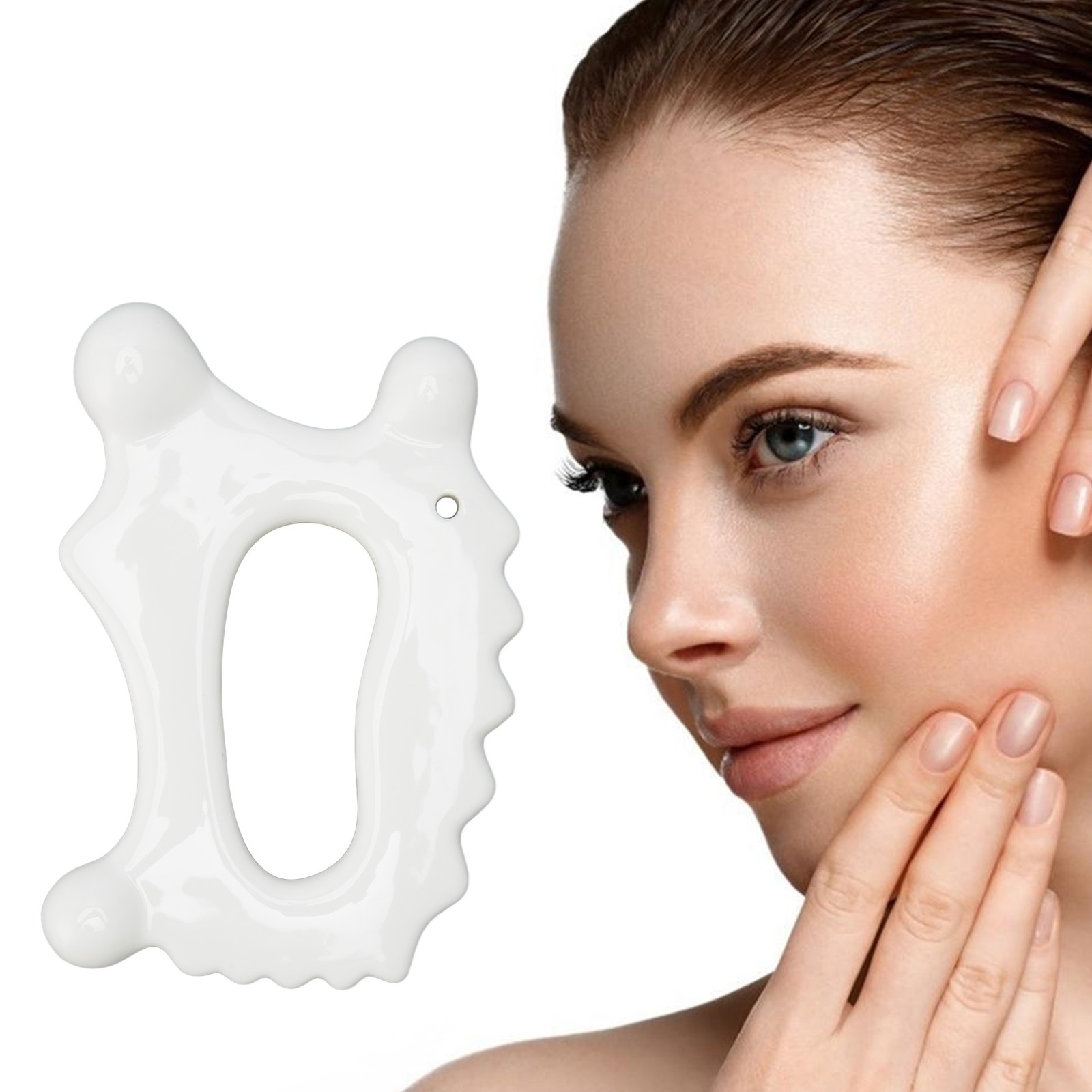 Ceramic Skin Gua Sha Board Remove Cellulite Muscle Relaxing Face Body Scrap WT