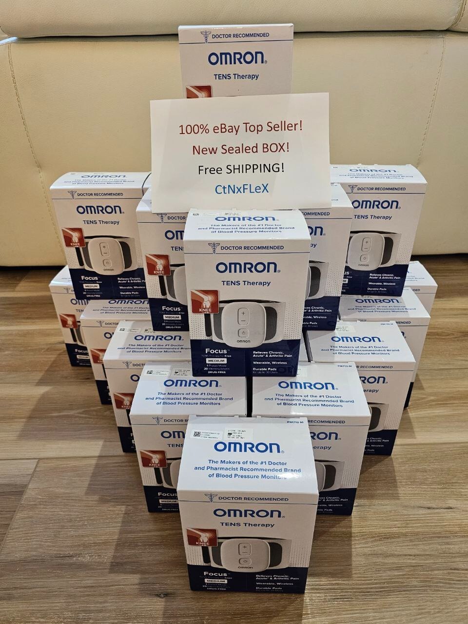 NEW! Omron Focus TENS Therapy for Knee Unit Wireless Muscle Stimulator Medium