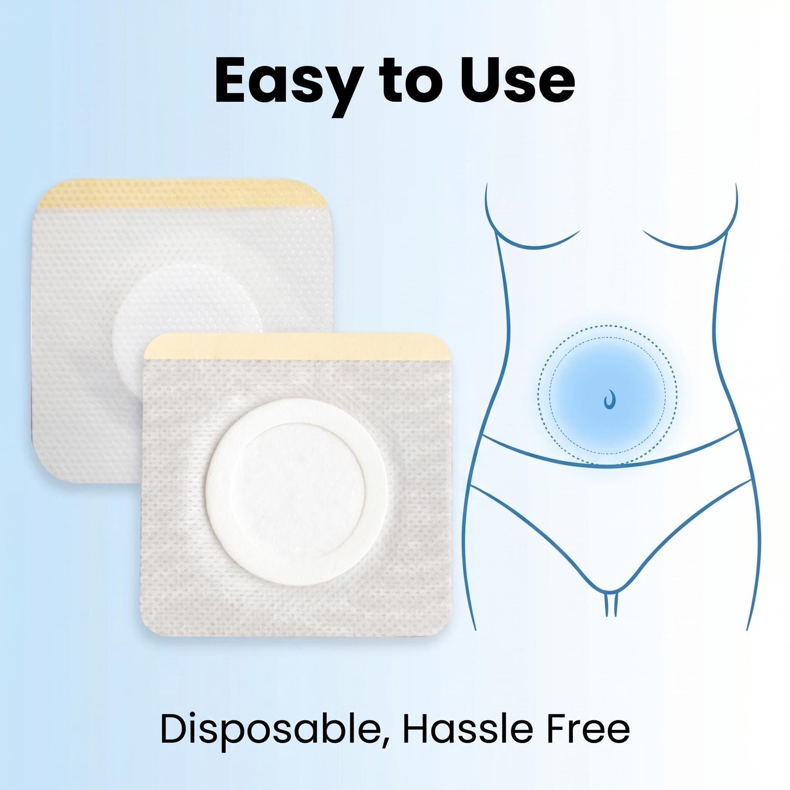 Castor Oil Patches for Belly Button, 54 Pack 3.2Inches Castor Oil Pack Wrap O…