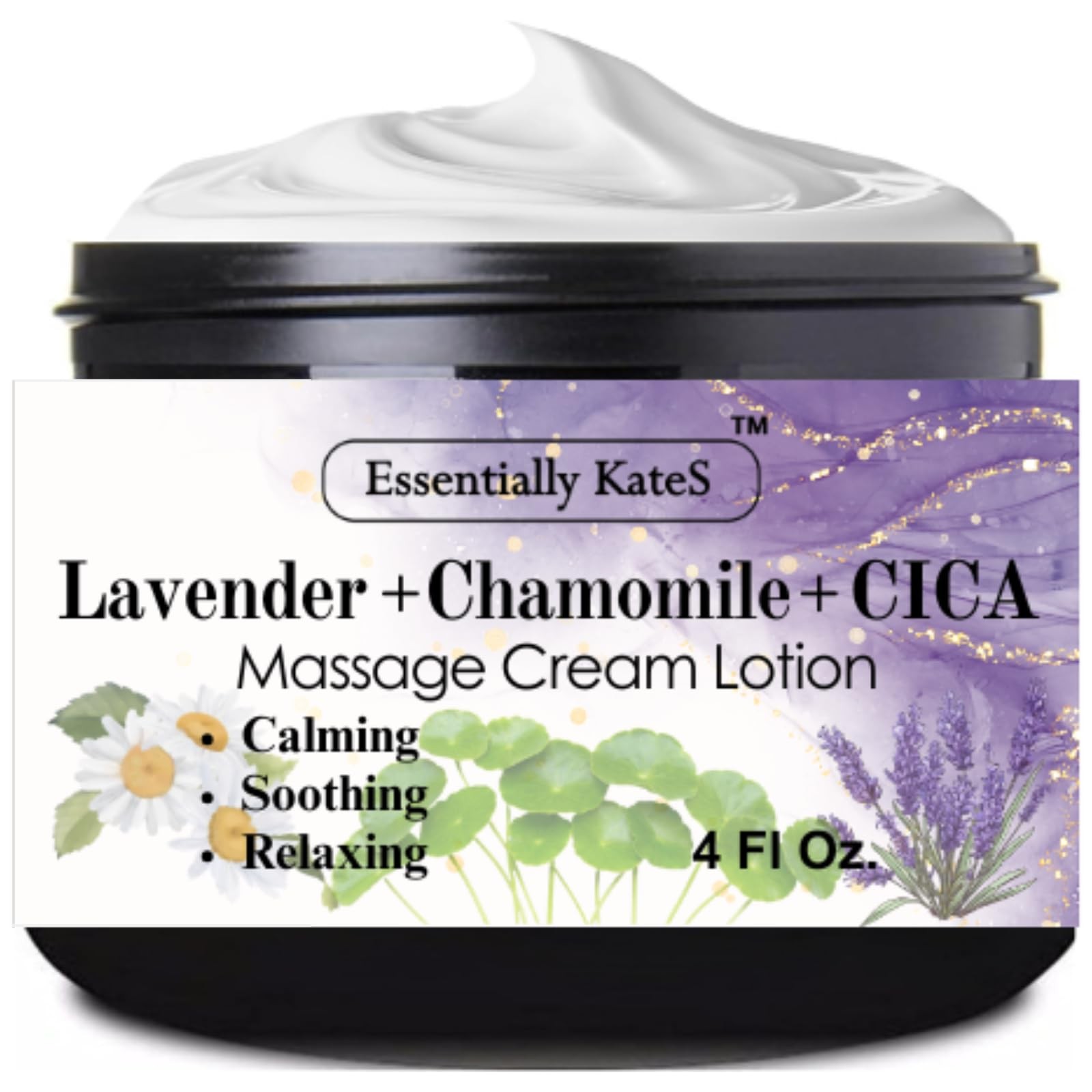 Lavender + Chamomile + CICA Cream Lotion 4 Fl Oz – Calming, Soothing, Relaxin…