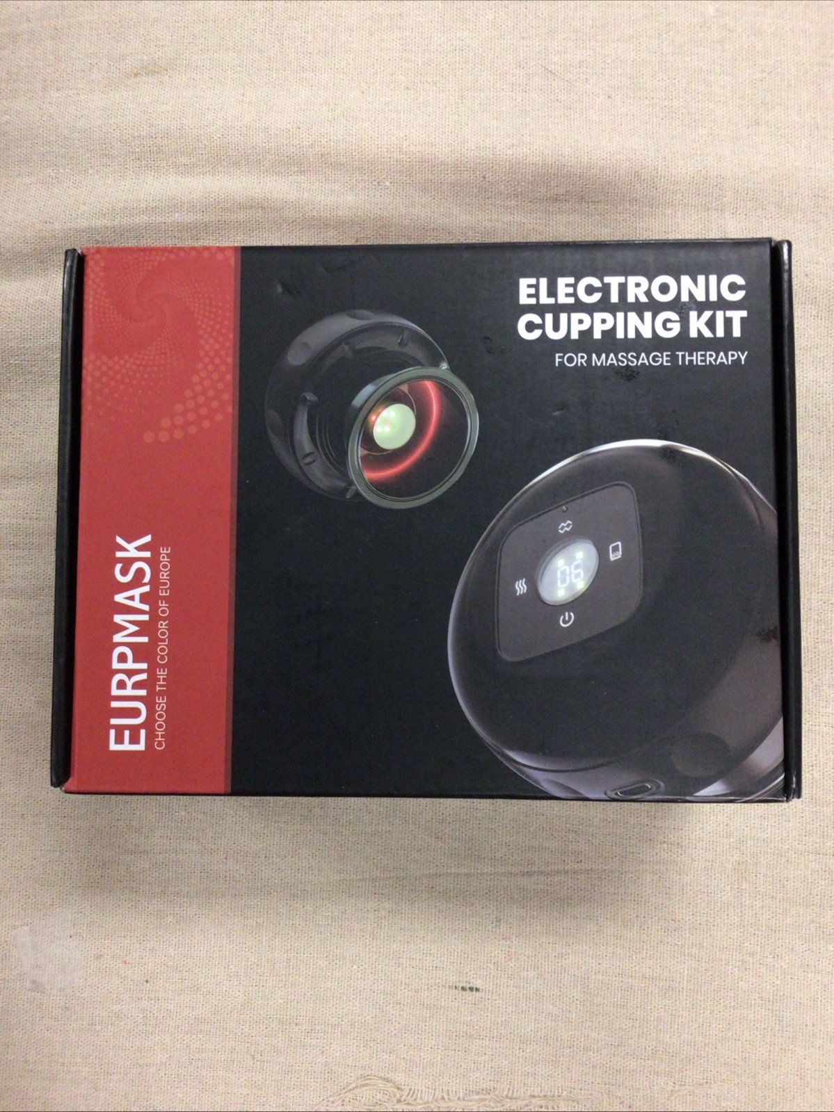 EURPMASK Electronic Cupping Kit, Dynamic Suction, Red Light- 5 In 1 Black