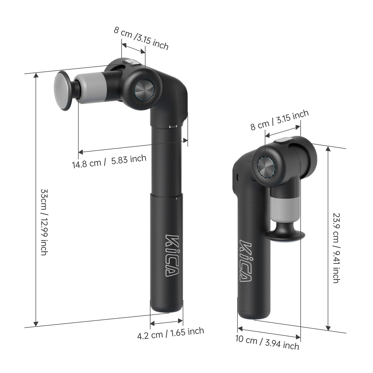 KiCA EVO Massage Gun Deep Tissue, Muscle Massage Gun with 6 Attachment Heads