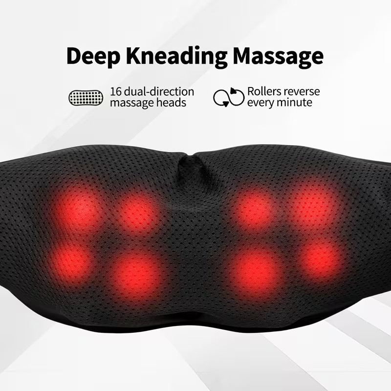 Electric Shiatsu Neck Shoulder Massager Deep Kneading Back Pain Relief Acupoint