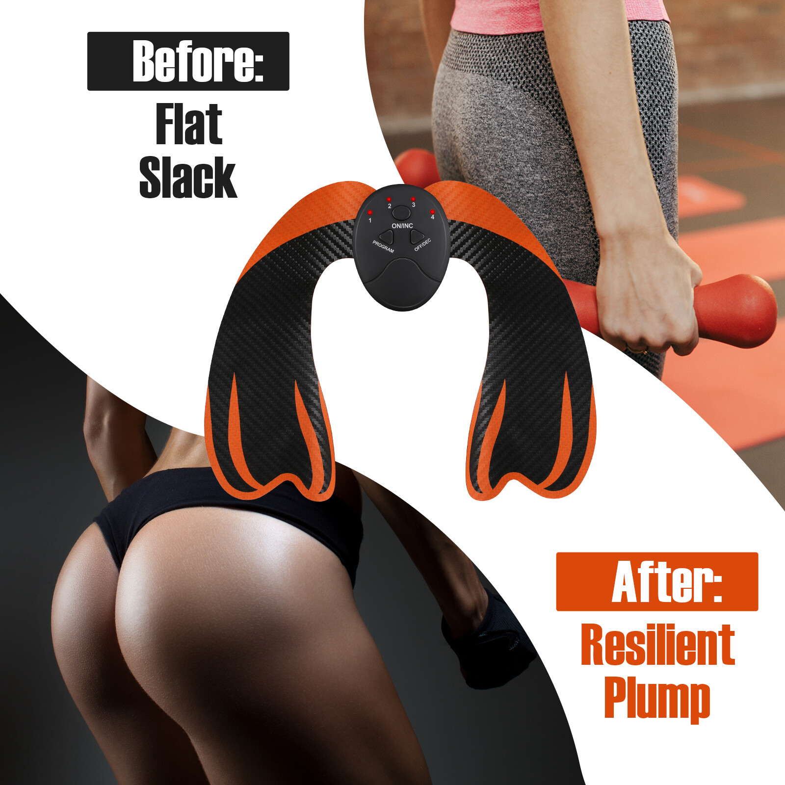 6 Modes Hip Trainer Electric Muscle Stimulator EMS Massage Machine ABS Butt Lift