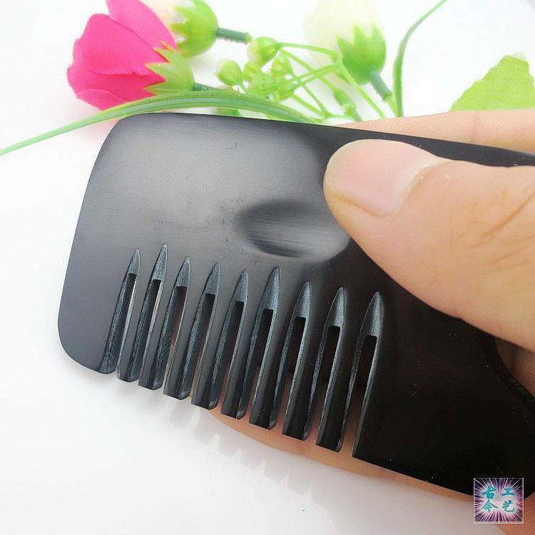 Natural Black Buffalo Horn Comb Guasha Head Massage Tool Gua Sha Healthy Cure