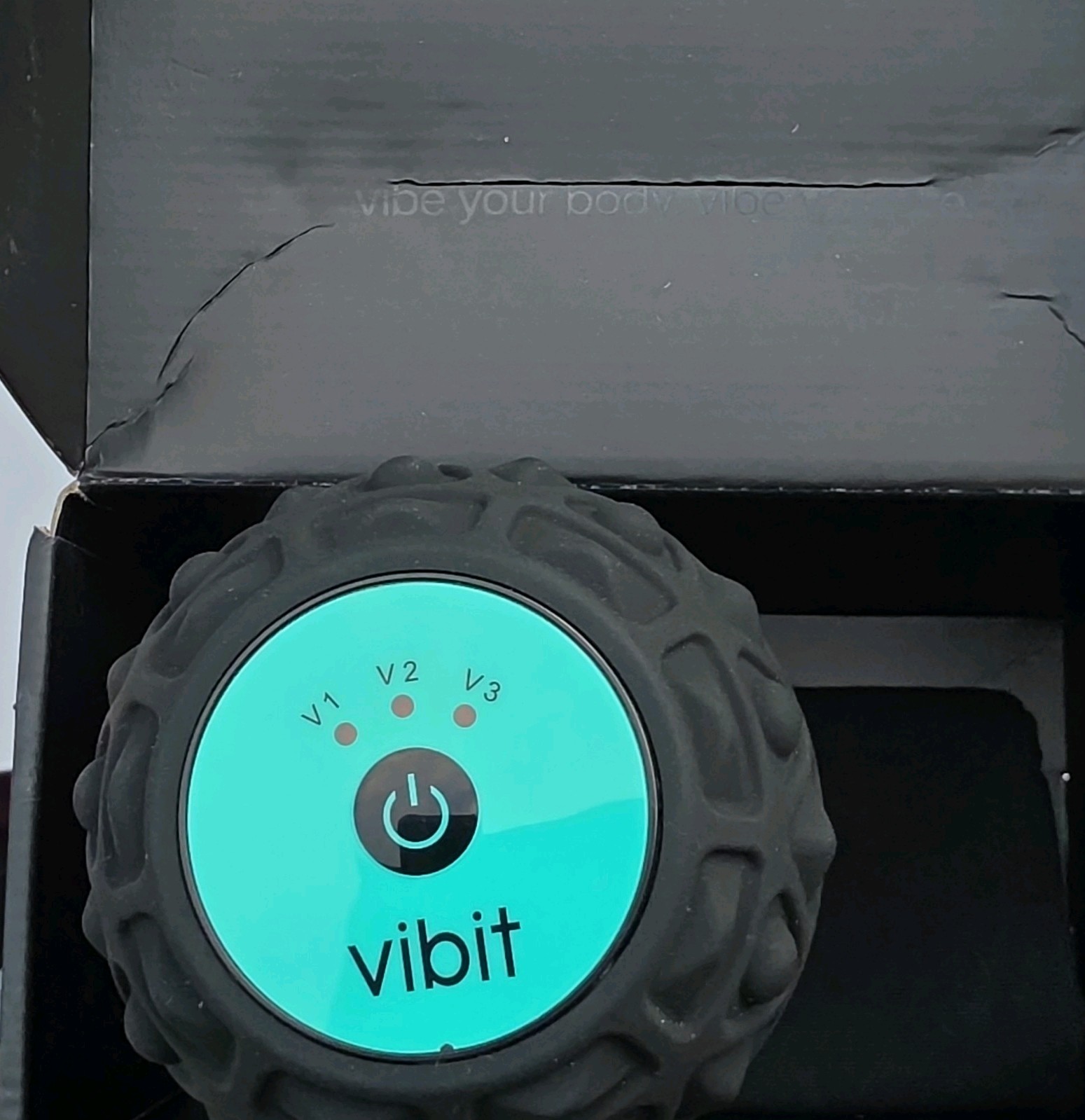 VIBIT Portable Vibrating Massager Roller with 3 Vibration Levels (Black)