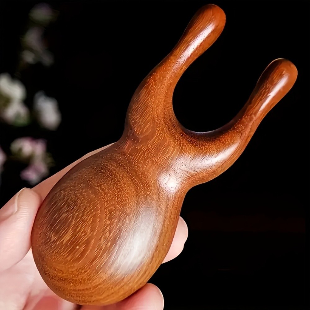 Natural Sandalwood Face Eye Massager Handheld Wooden Acupressure Tool free ship