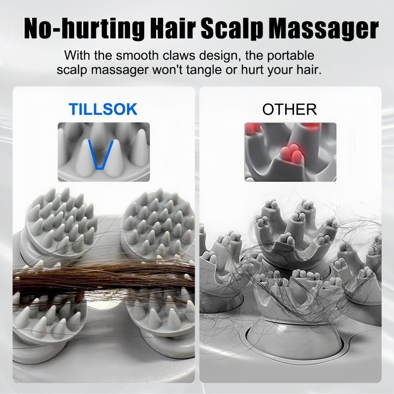 Handheld electric scalp massager, pet massager, cordless electric head massager