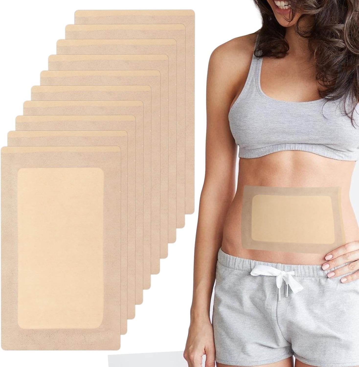 10Pcs Castor Oil Pack Wrap, Self-Adhesive, High Absorbent Organic Cotton Flannel