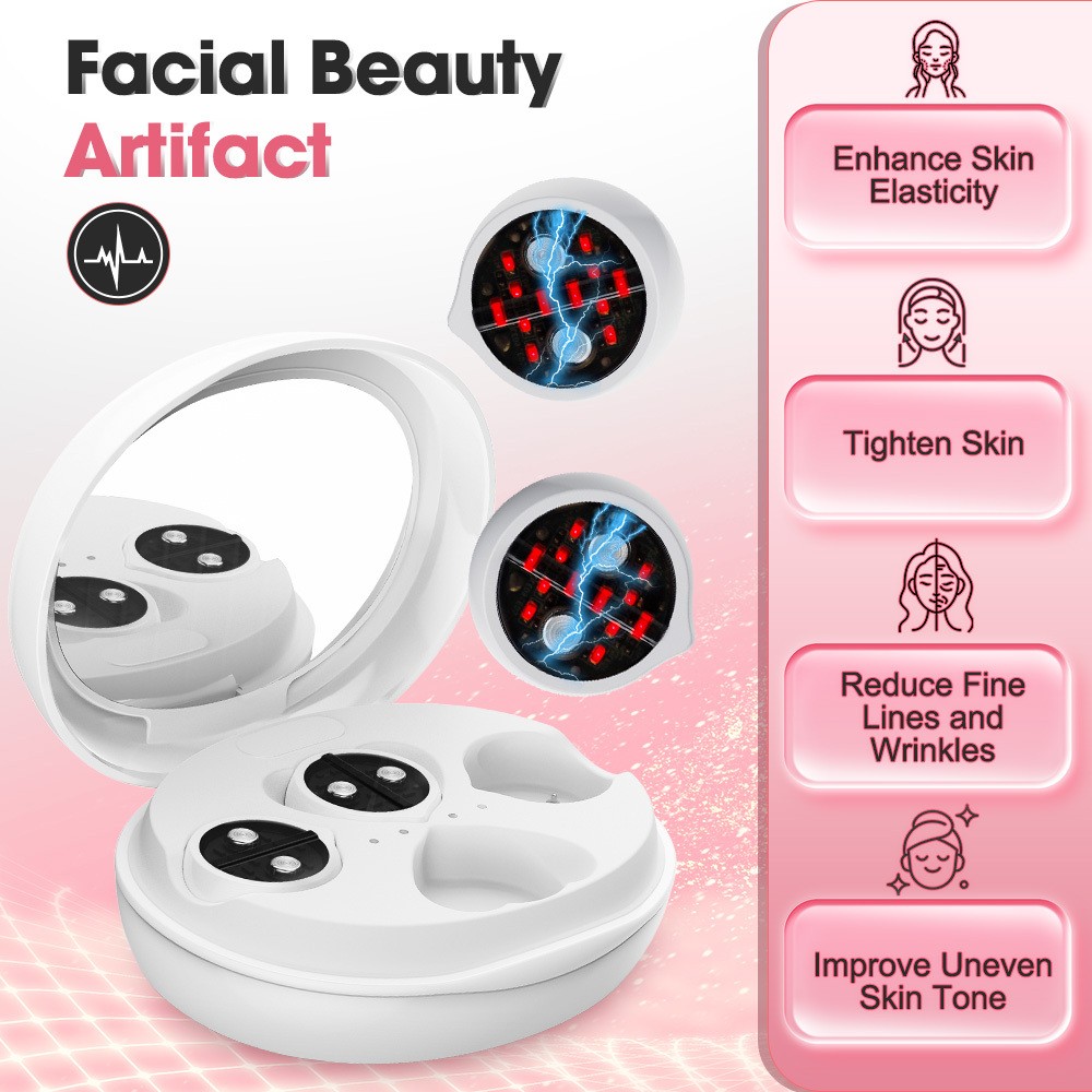 LED Microcurrent Red Light Therapy 2 in 1 Facial & Eye Beauty Massager Device