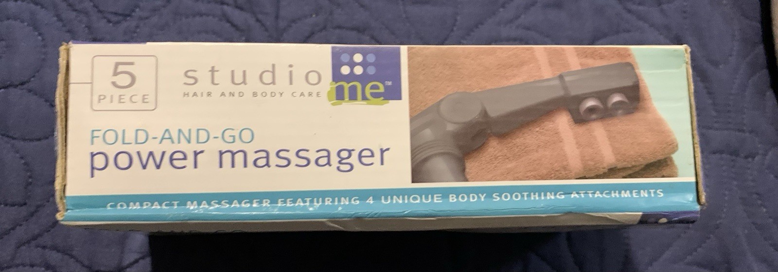 Fold-And-Go Power Massager Compact Massager Featuring 4 Unique Attachments