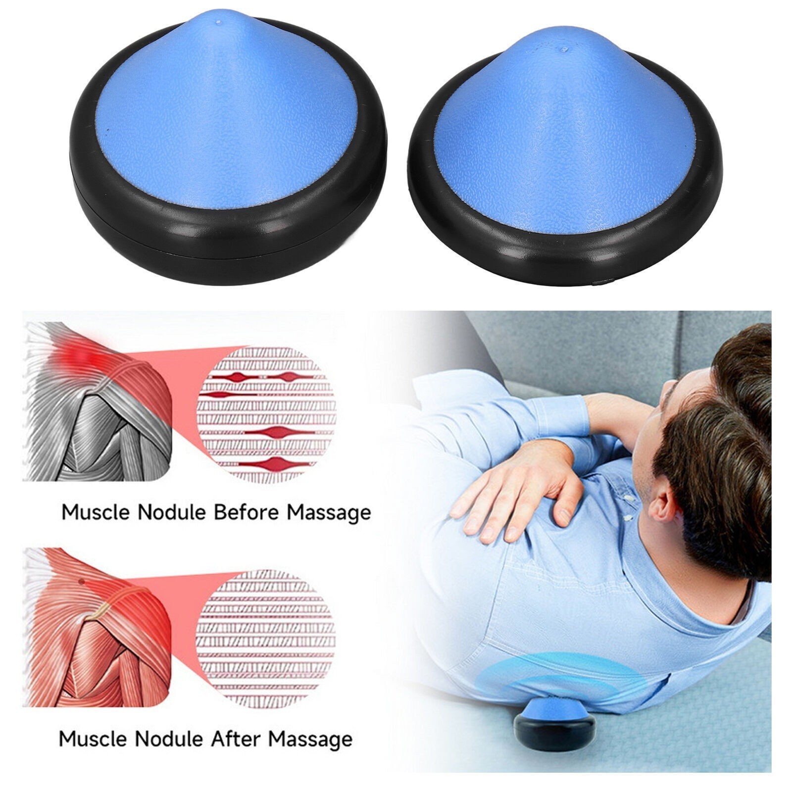 2 In 1 Handheld Massage Ball Trigger Point Massaging Myofascial Release Manual