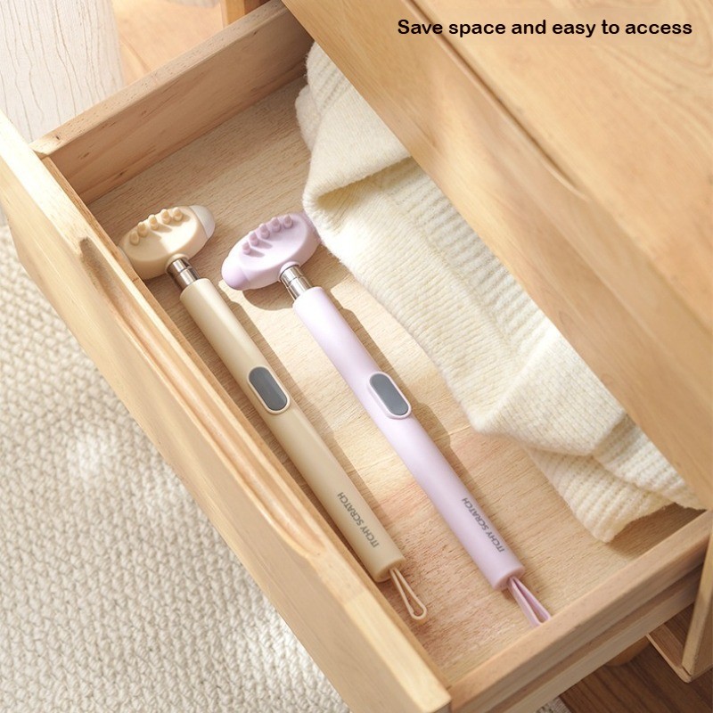 Telescopic Back Scratcher Massager PP+TPR Extendable Hangable Itch Relief
